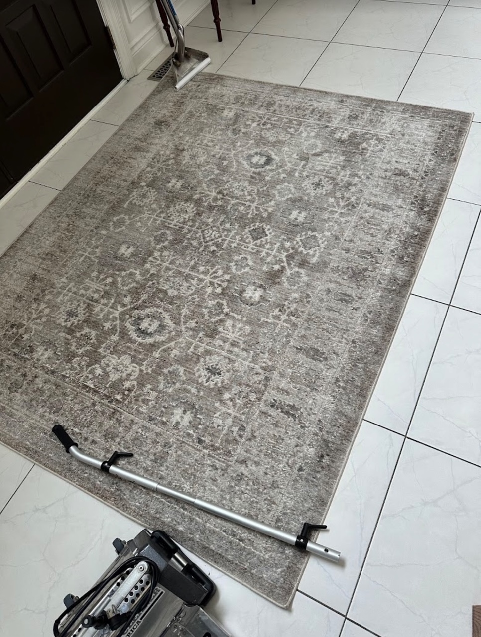 Hand-cleaned area rug returned to a Guildwood family